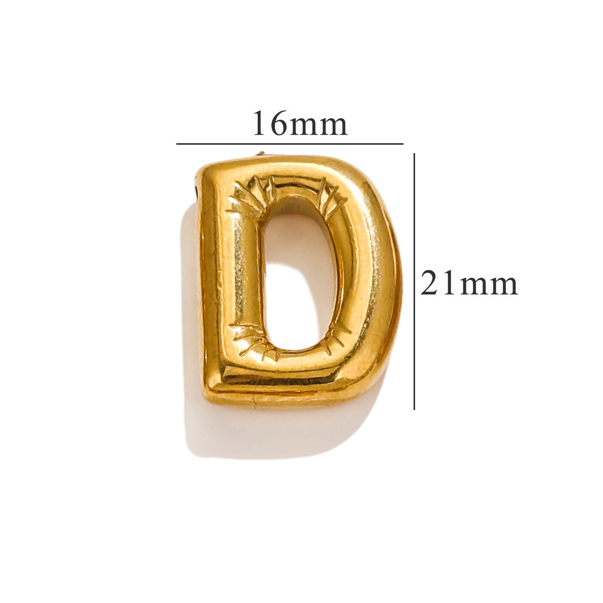 Gold color / 1 Piece Classic Simple Style Letter D Shape Stainless Steel  Gold Color Women's Pendant Picture4